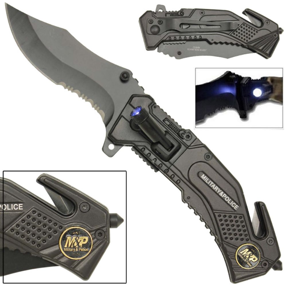 Spring Assist LED Tactical Rescue Knife M & P