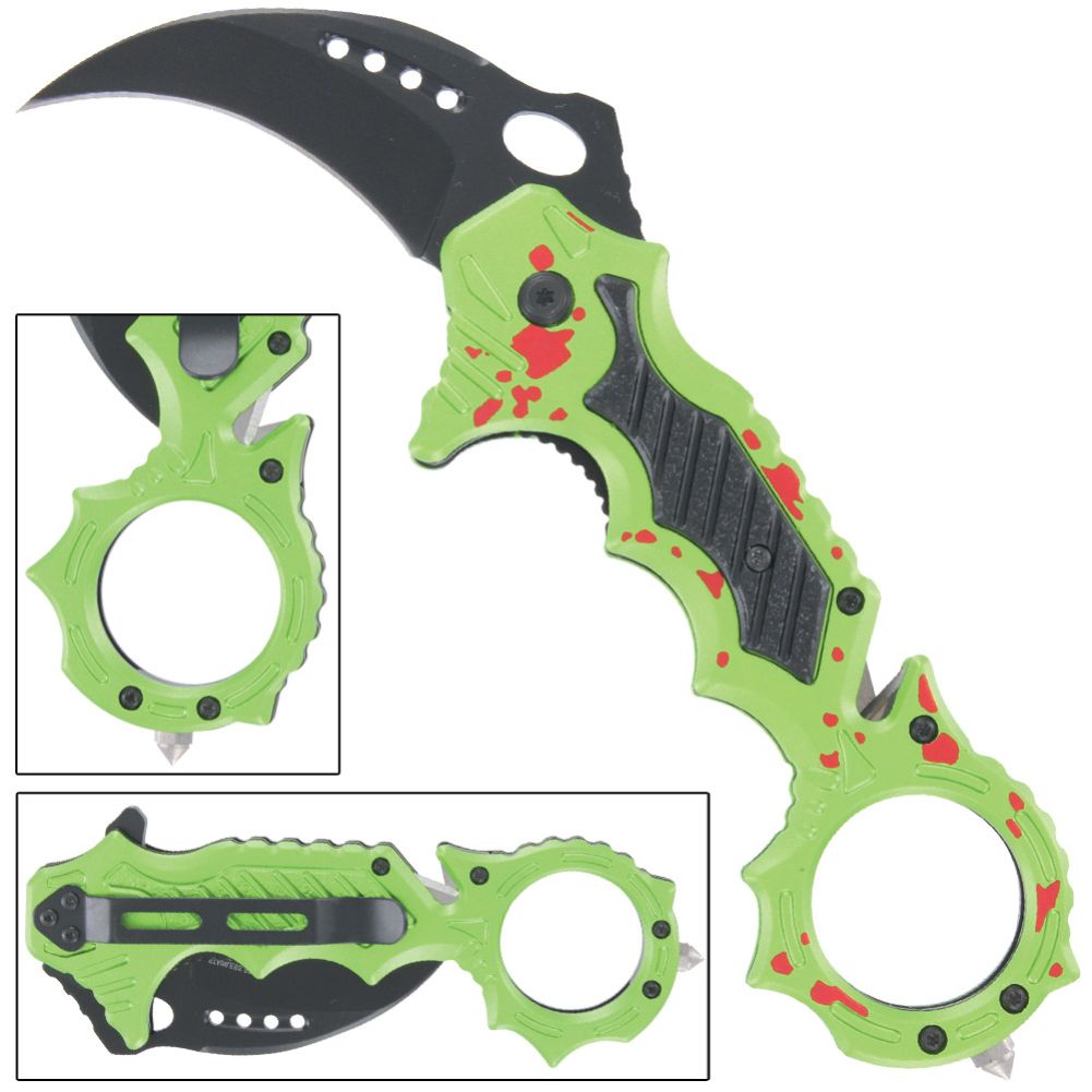 Bleed Out Force Traction Emergency Spring Assist Karambit