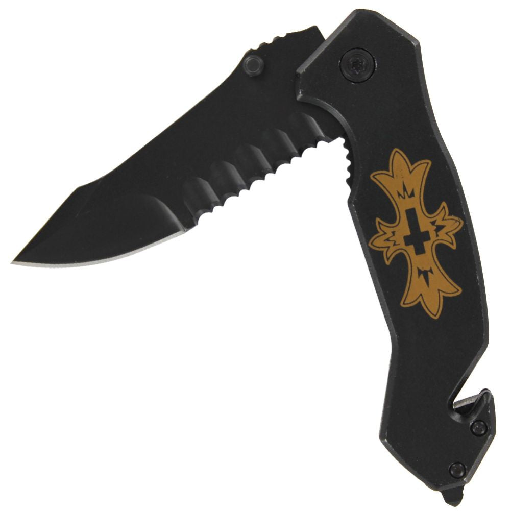 Dark Guardian Serrated Spring Assist Tactical Knife