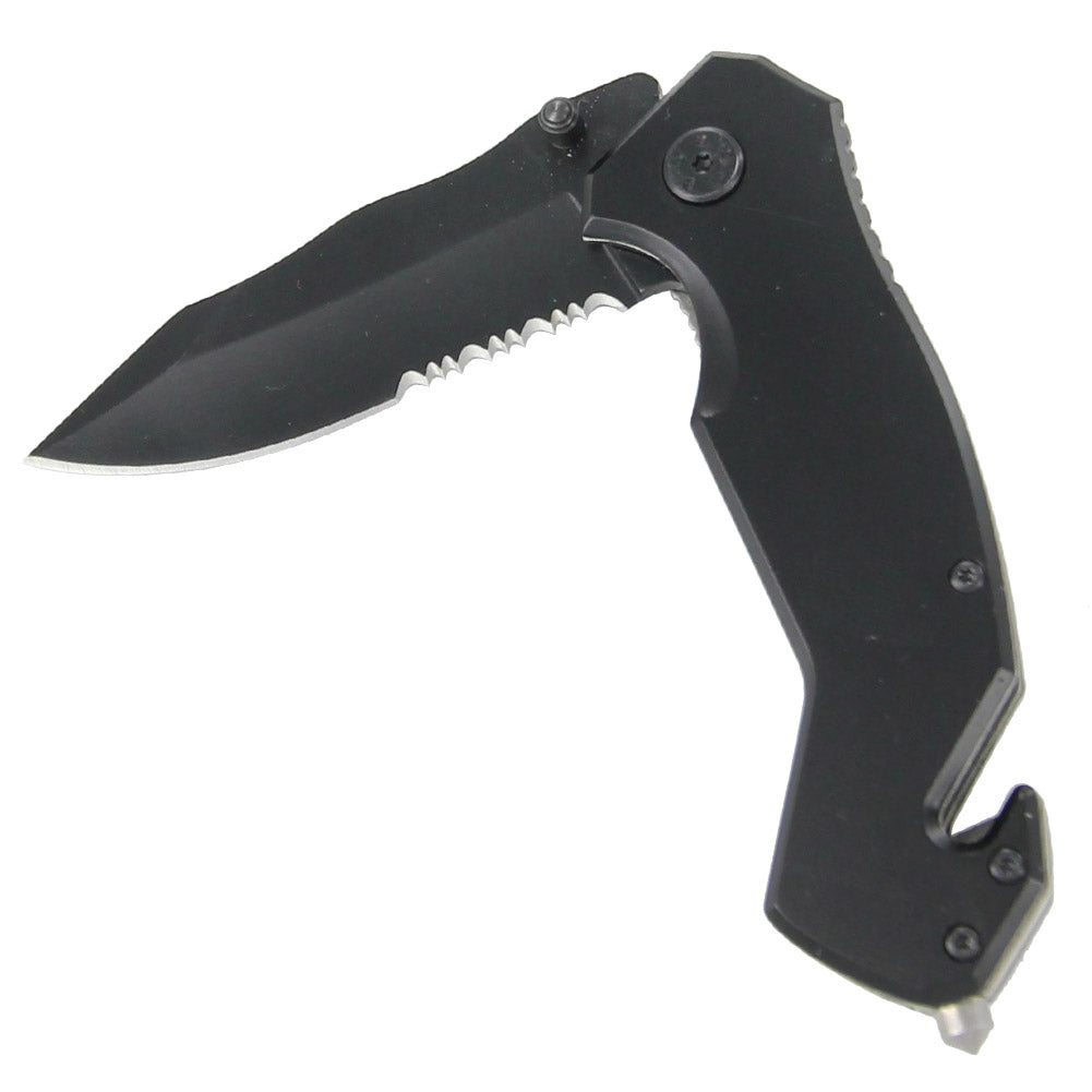 Smoke Screen Serrated Spring Assist Tactical Knife