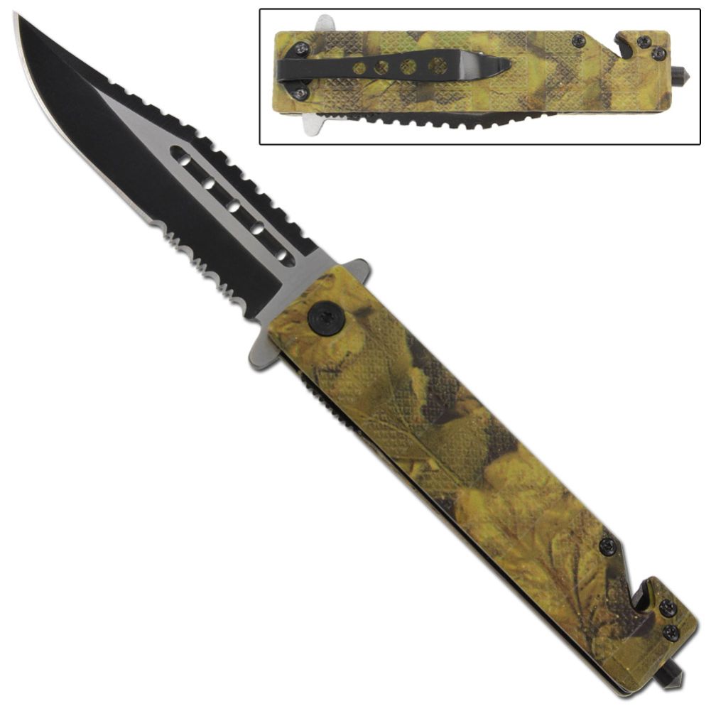 Adrenaline Rush Camo Spring Assist Knife