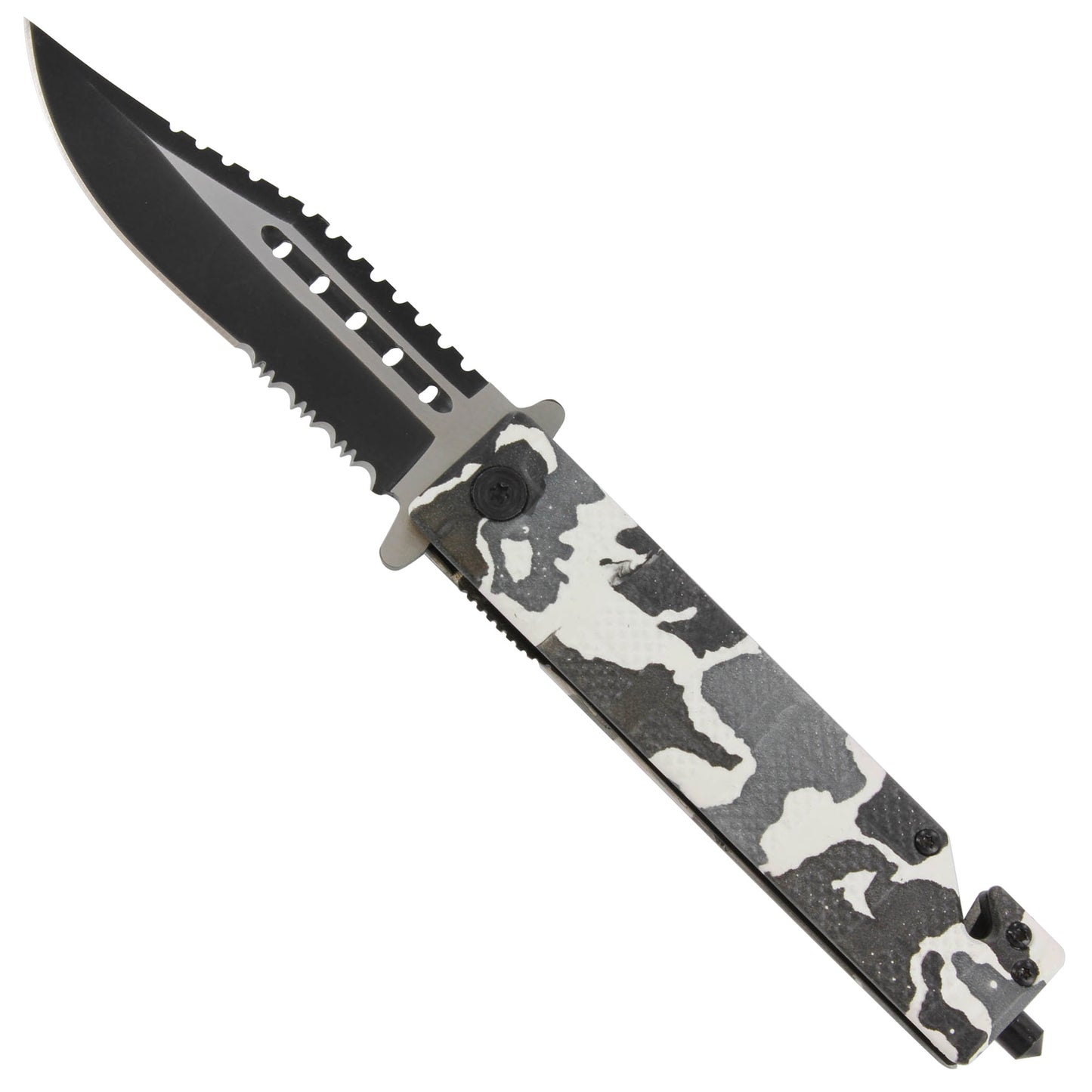 Adrenaline Rush Snow Camo Spring Assist Knife