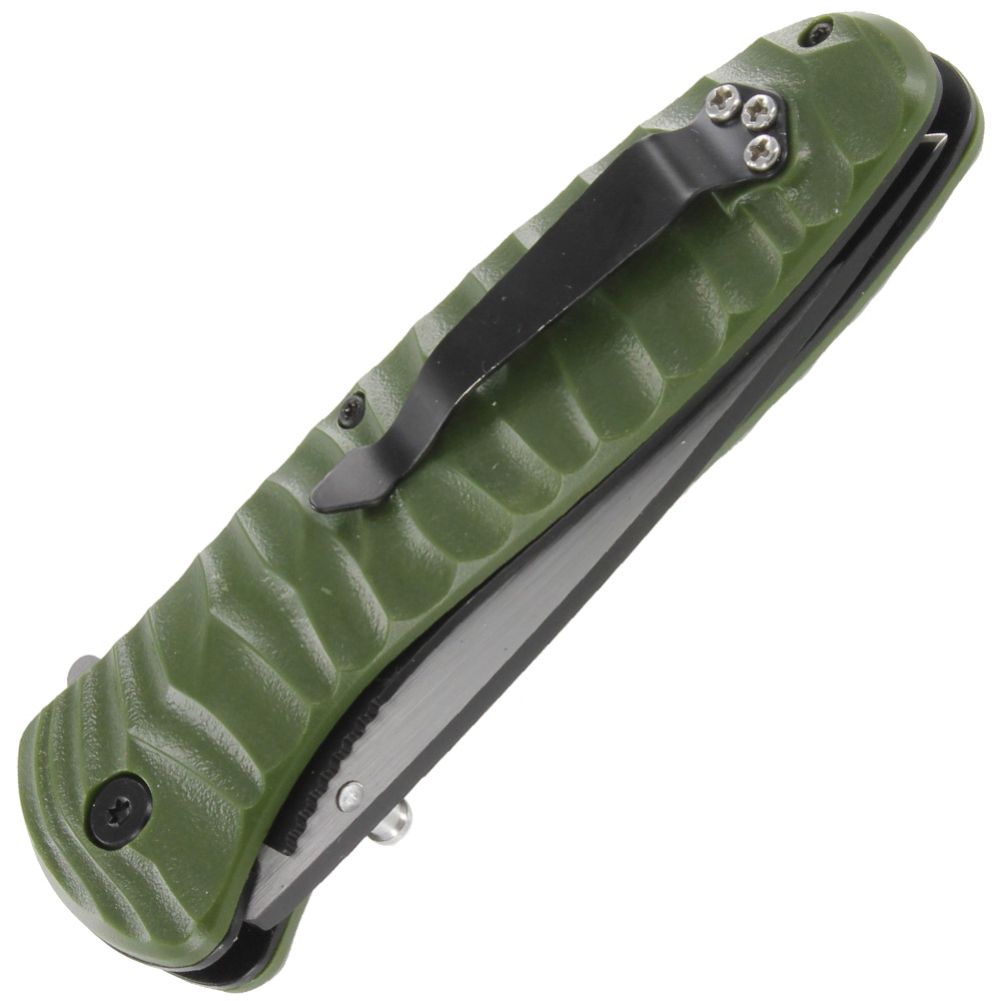 Emergency Code Green Serrated Spring Assist Knife