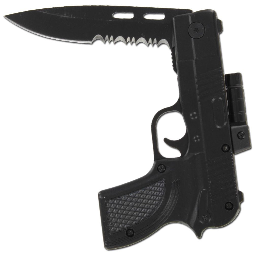 Fully Loaded Spring Assist Pistol Knife -Hired Gun