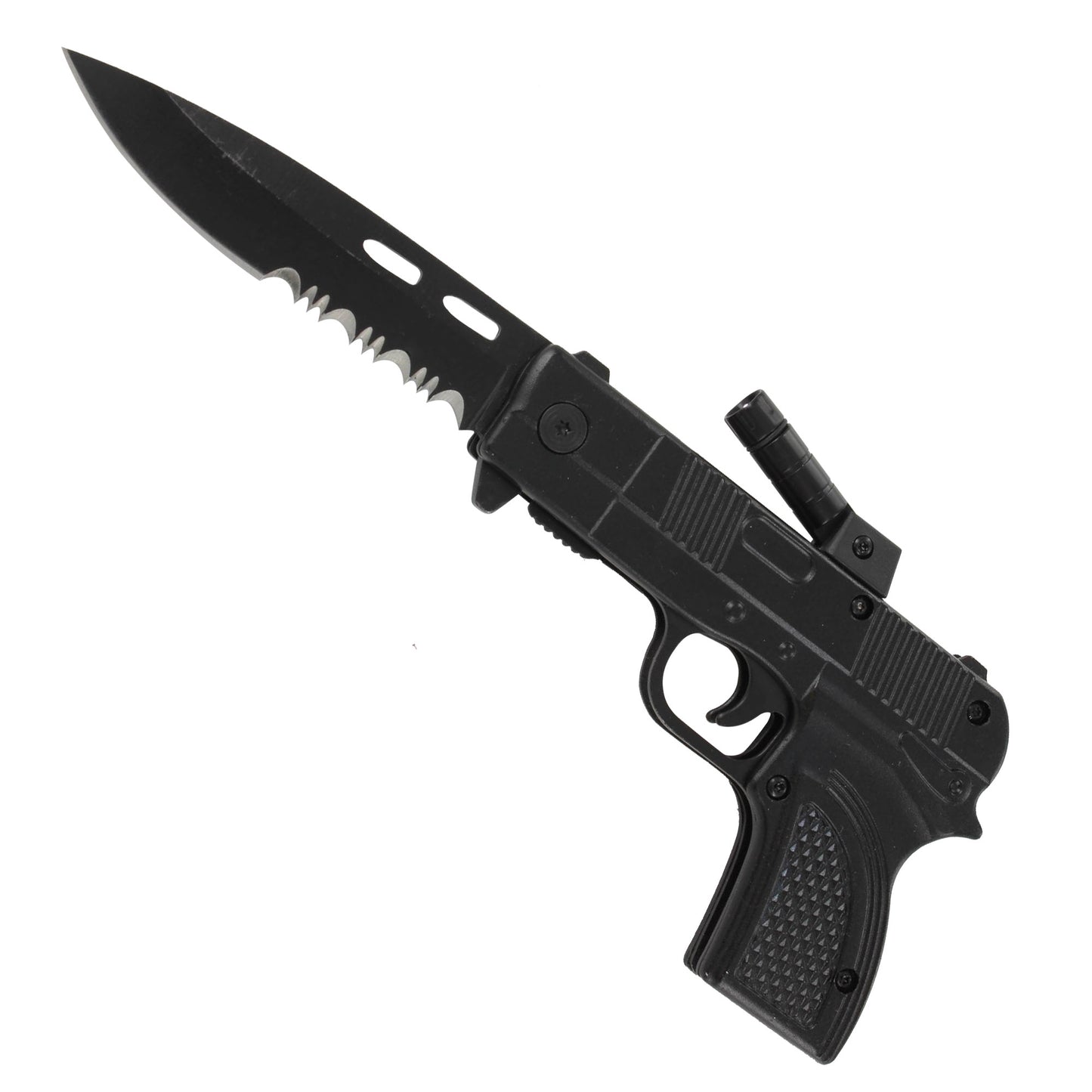 Fully Loaded Spring Assist Pistol Knife -Hired Gun