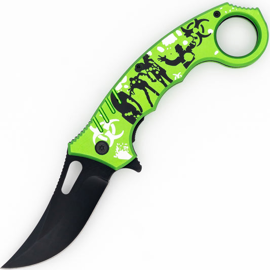 Shredded Spring Assisted Killer Karambit Knife