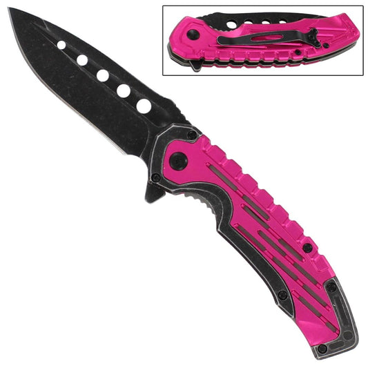 Rose Bed of Thorns Pocket Knife with Spring Assist