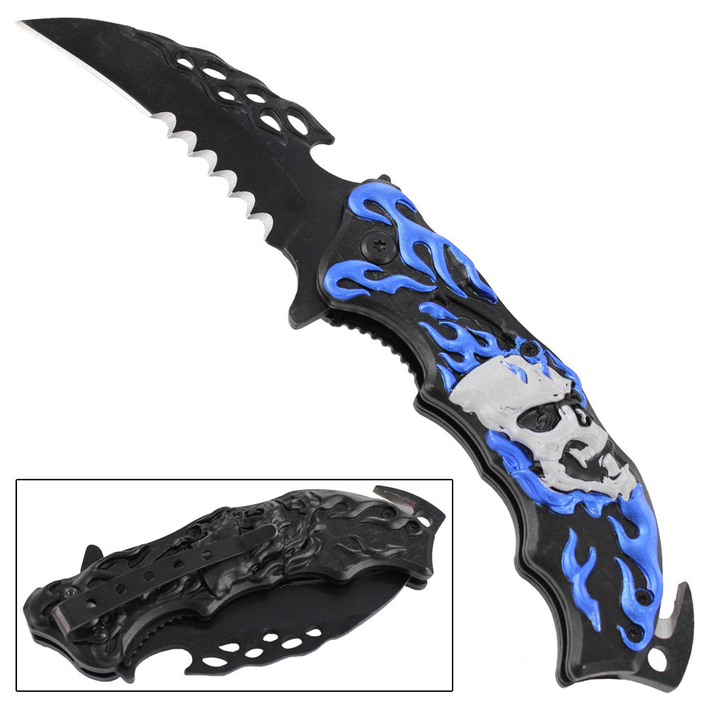 Sinister Savagery Spring Assisted Emergency Pocket Knife