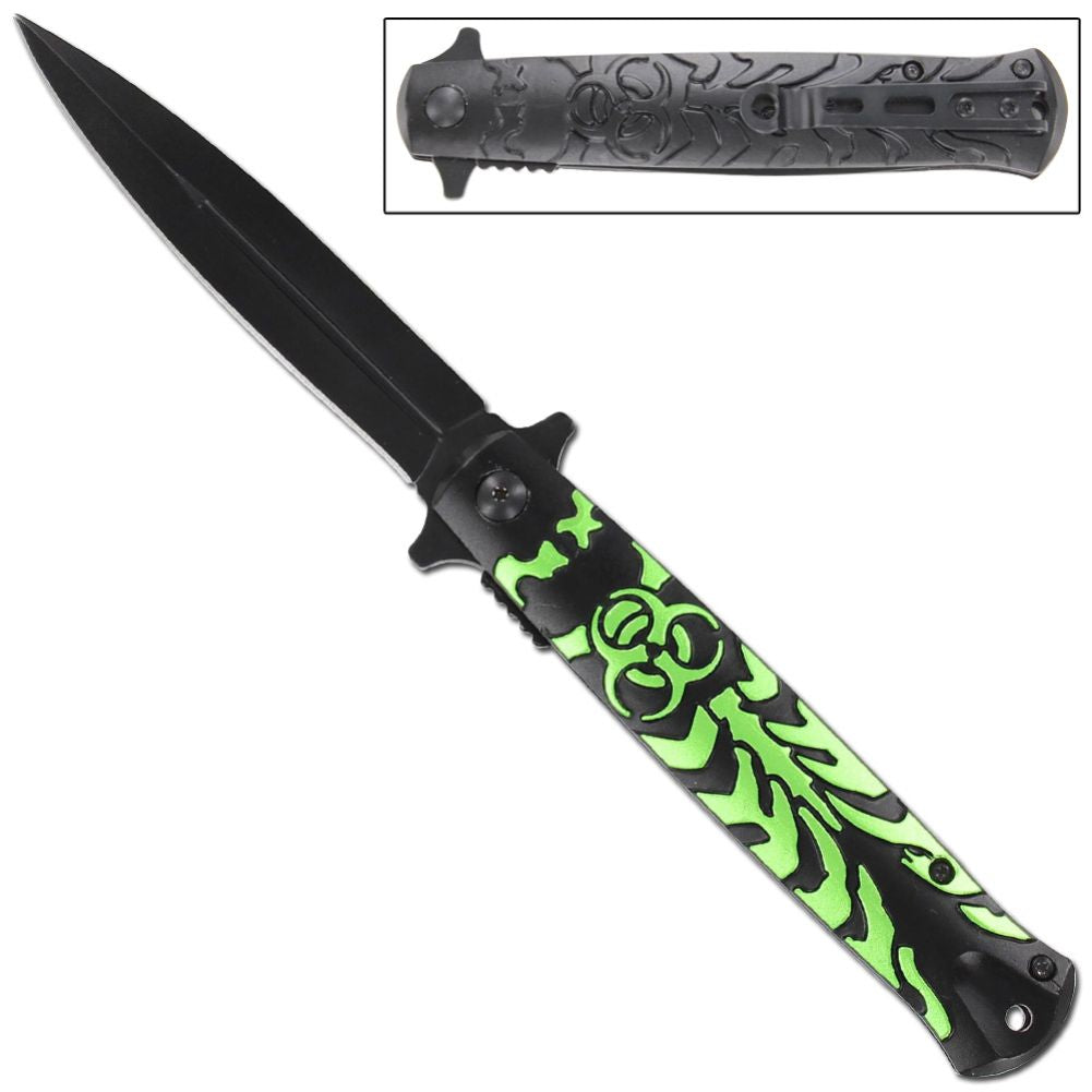 Health Hazard Spring Assist Stiletto Knife