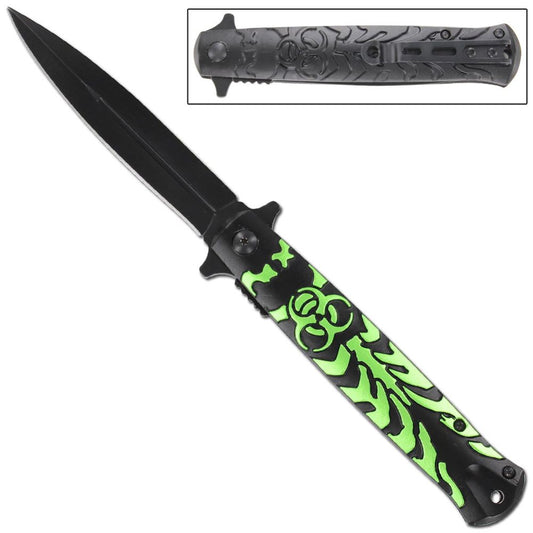 Health Hazard Spring Assist Stiletto Knife