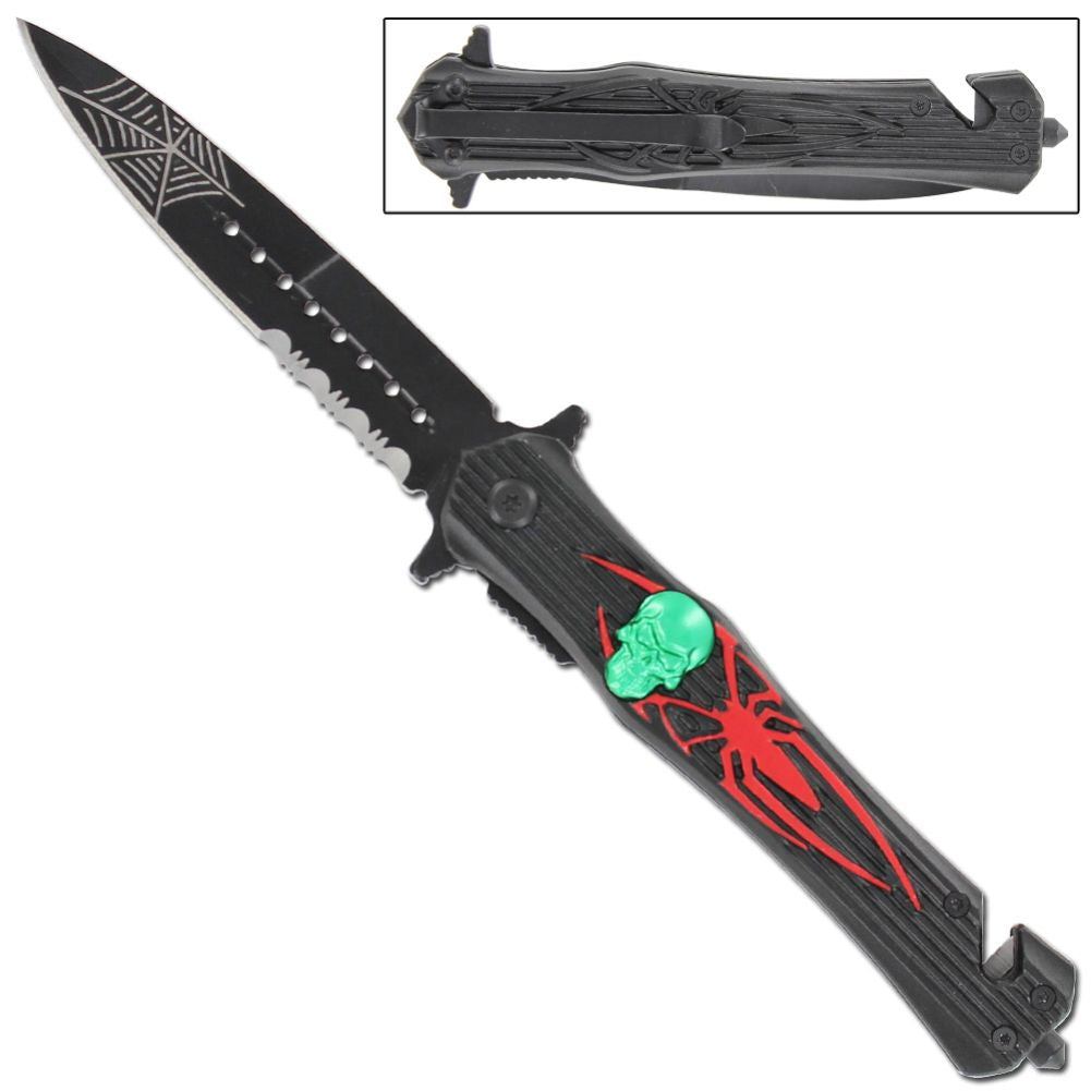 Dark Venom Spring Assist Stiletto Knife