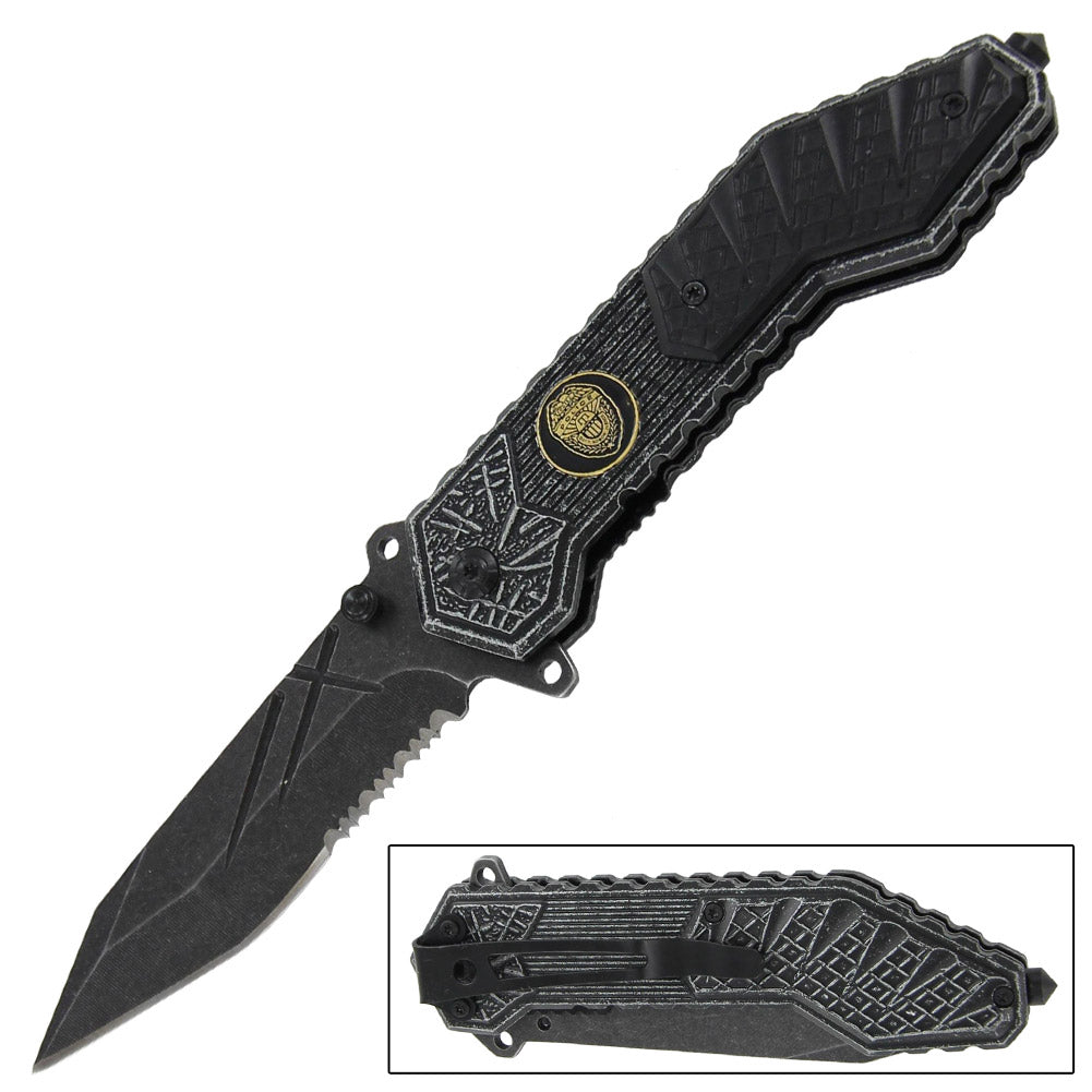 Spring Assist Civil Disorder Glass Breaker Police Knife