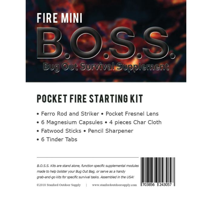 Stanford Outdoor Supply B.O.S.S. Pocket Fire Start Kit