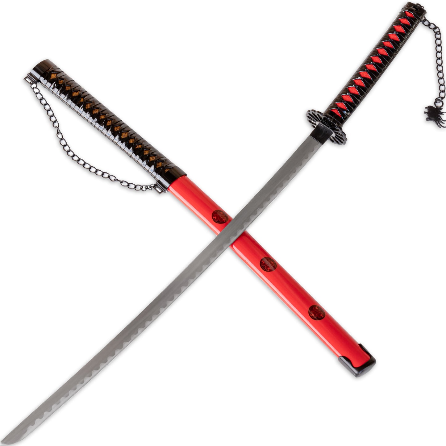 Tethered Existence 39” Samurai Katana | Bushido Shogunate Tokugawa Family Kamon Crest Japanese Historical Replica Sword