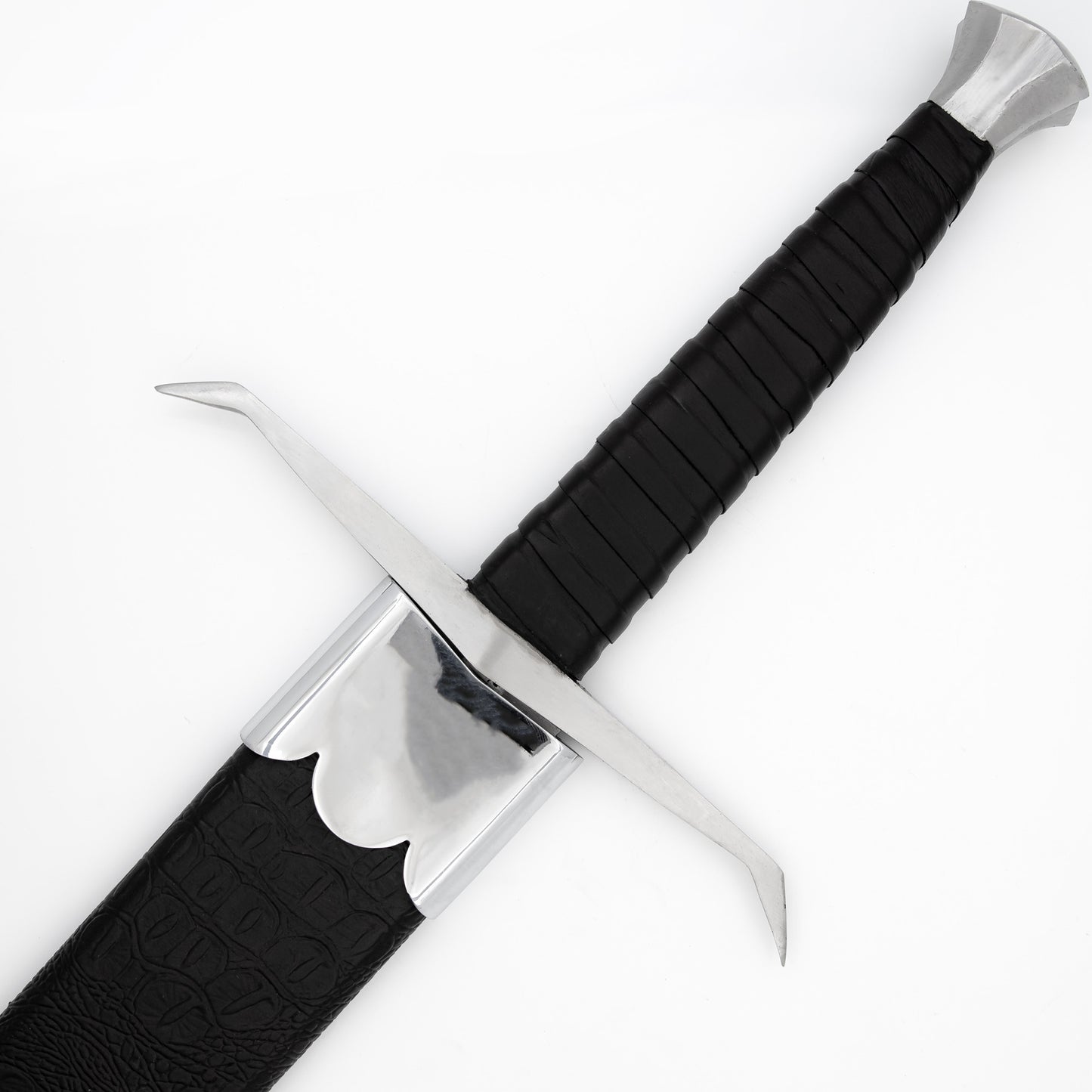 Hellion Rising 1095 High Carbon Decorative Medieval Sword w/ Black Leather Wrap Handle