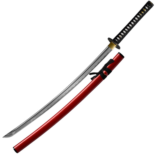 Virtuous Bloodshed Samurai Hand Forged Training Katana | 1045 High Carbon Steel Full Tang Sword w/ Scabbard