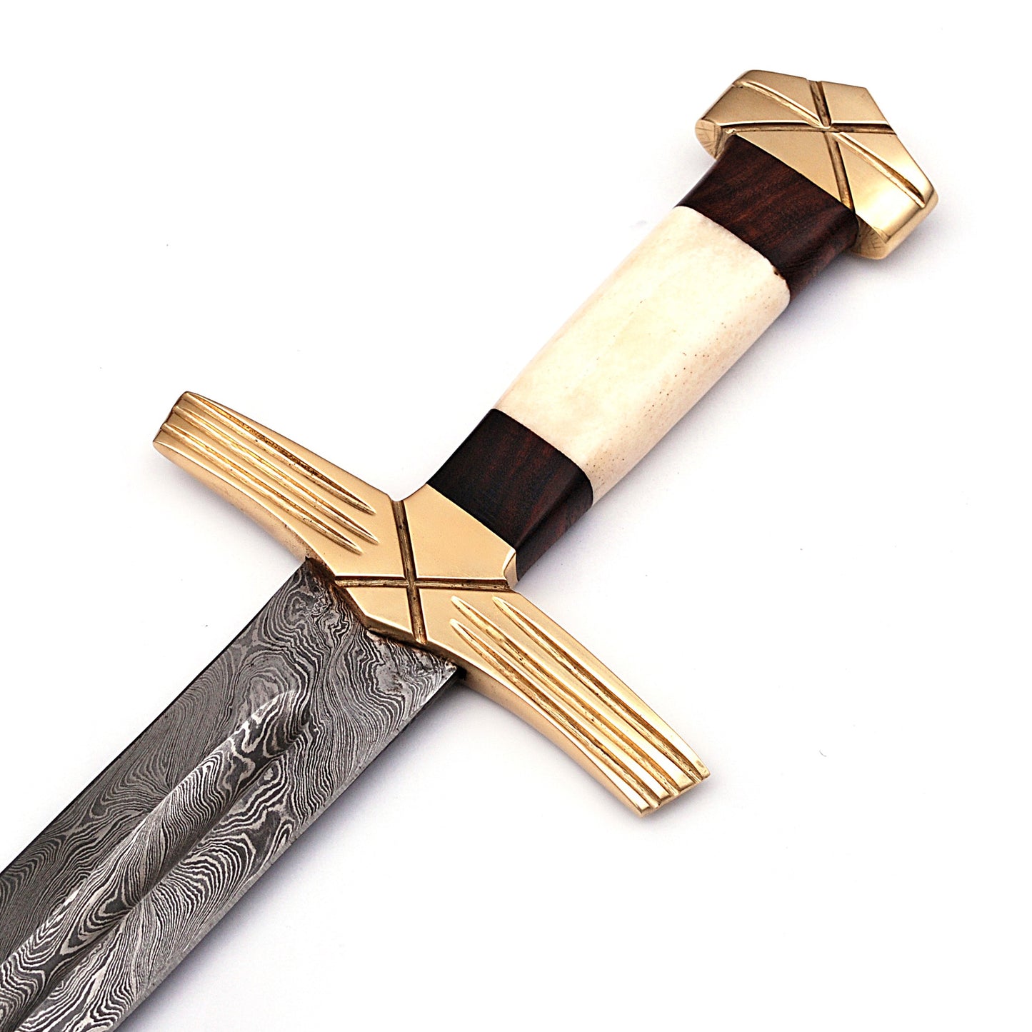 Formidable King Pattern Welded Damascus Steel Viking Sword