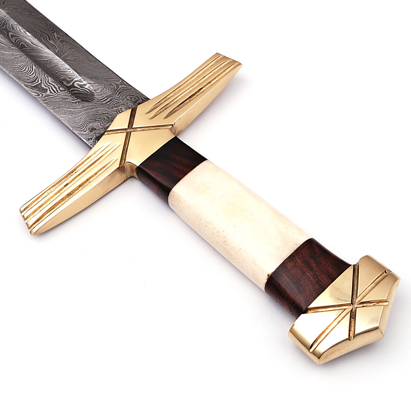 Formidable King Pattern Welded Damascus Steel Viking Sword