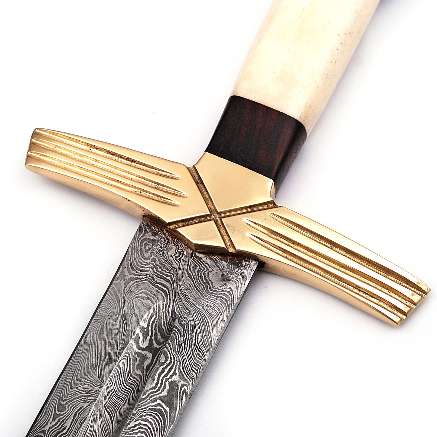 Formidable King Pattern Welded Damascus Steel Viking Sword