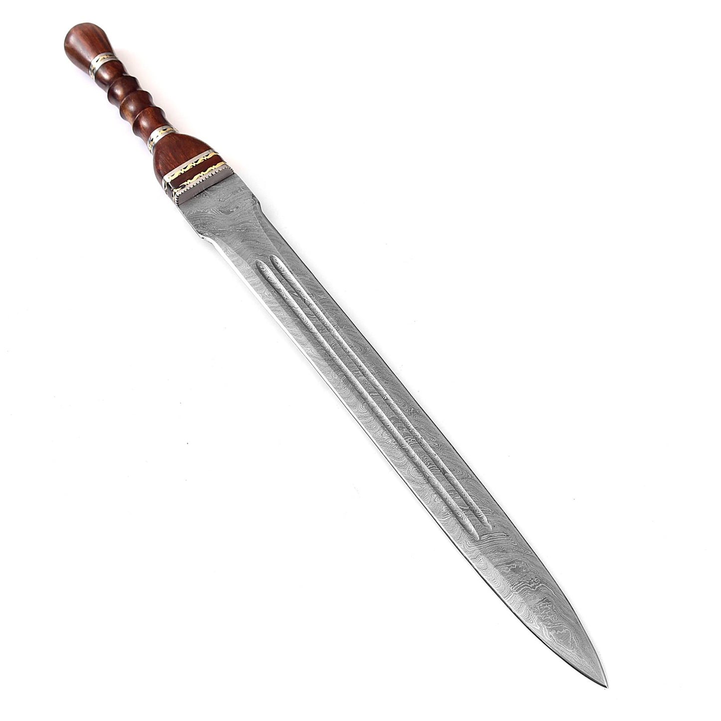 Ancient Roman Inspired Damascus Steel Gladius Historical Replica Sword