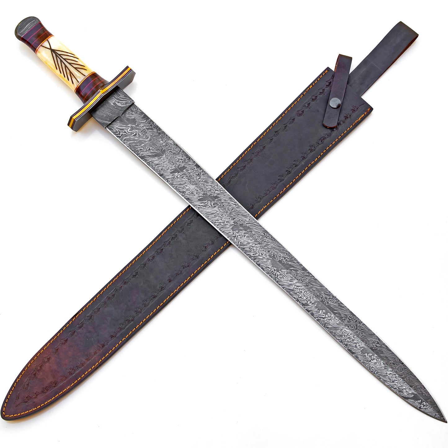 Sword in Storm Firestorm Damascus Viking Sword