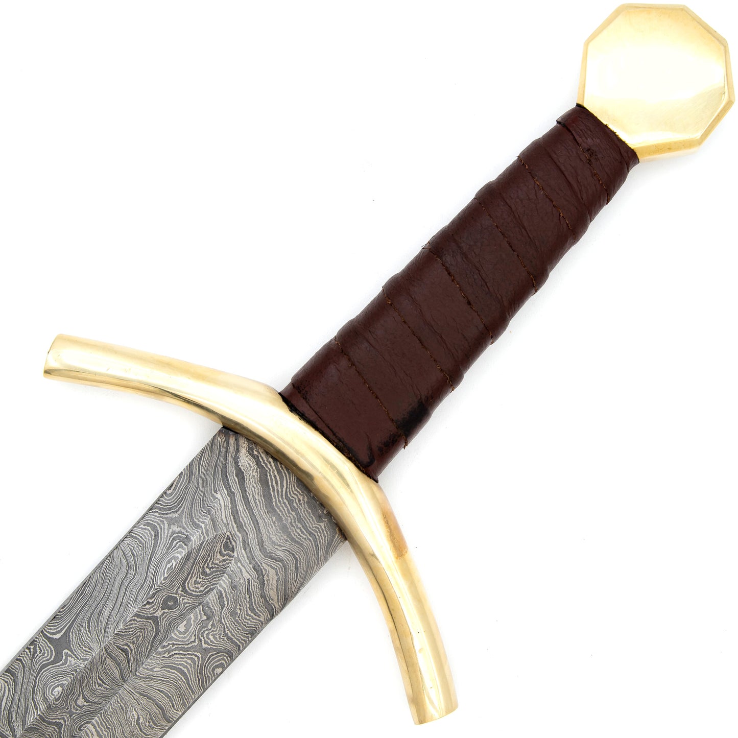 Kingslayer Damascus Steel Full Tang Medieval Arming Style Sword