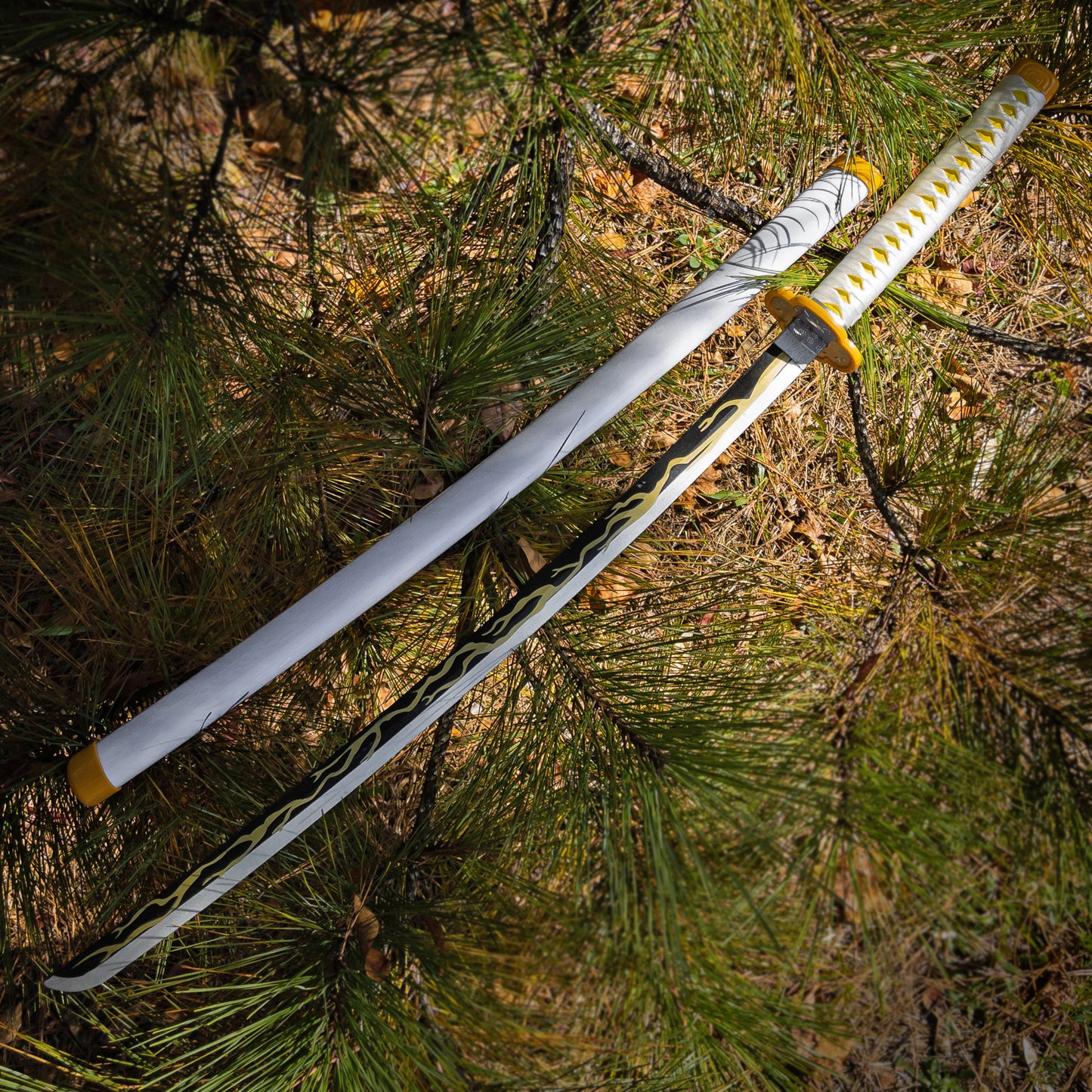 Art of Thunder Yellow Nichirin Katana | Kimetsu No Yaiba Agatsuma Zenitsu Replica Bamboo Sword