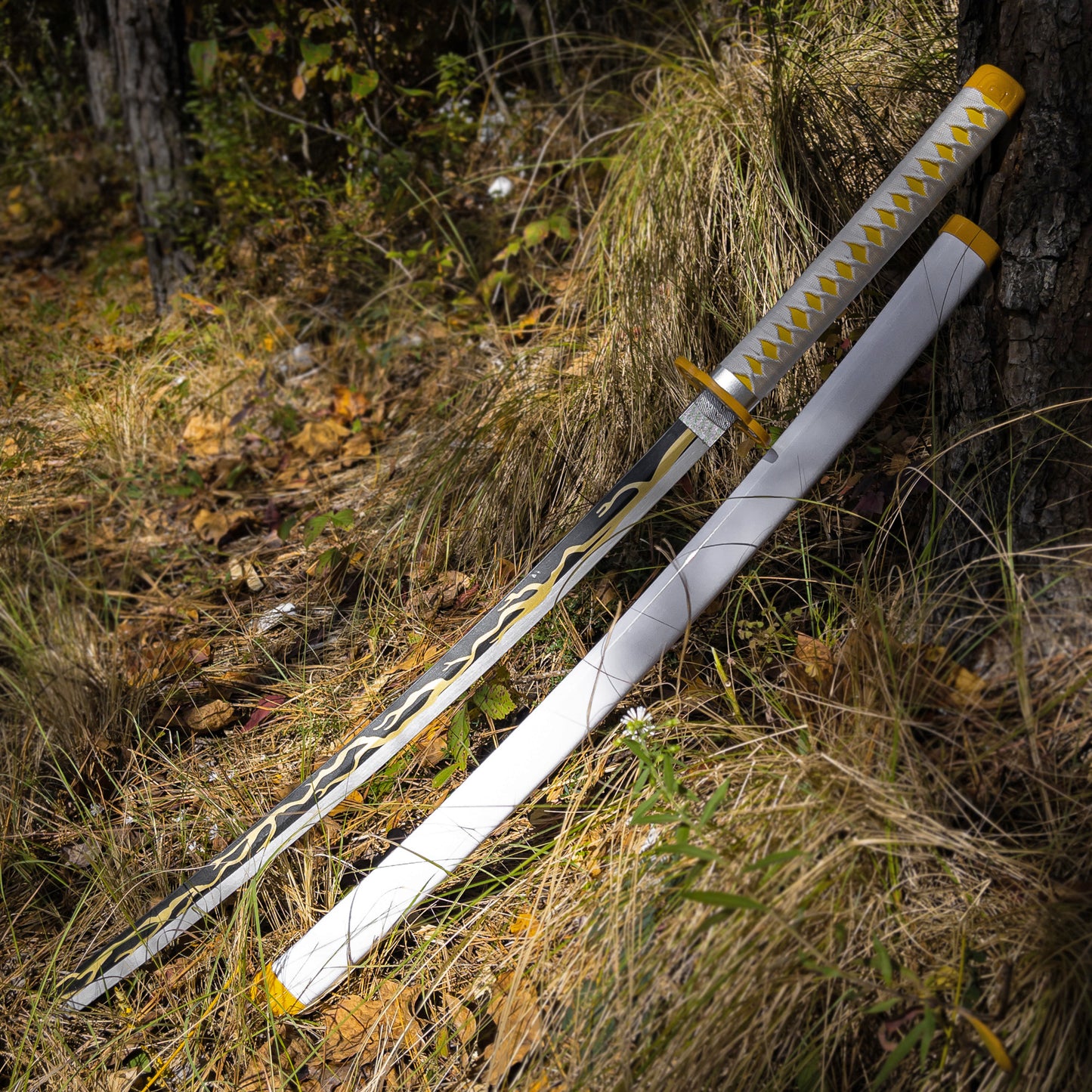 Art of Thunder Yellow Nichirin Katana | Kimetsu No Yaiba Agatsuma Zenitsu Replica Bamboo Sword