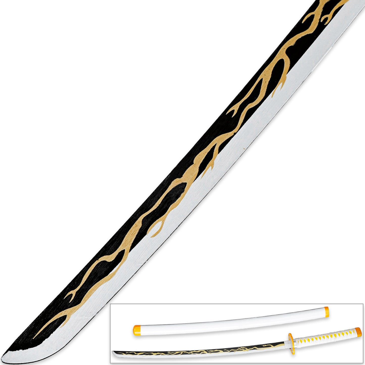 Art of Thunder Yellow Nichirin Katana | Kimetsu No Yaiba Agatsuma Zenitsu Replica Bamboo Sword