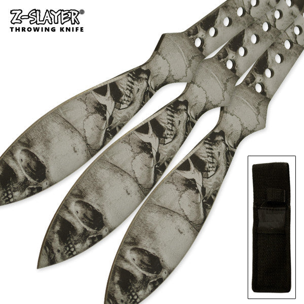 Silver Throwing Knife 3 PC Kit With Protective Case