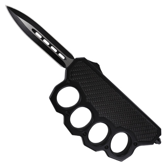 Carbon Shadow Automatic Dual Action OTF Knuckle Trench Style Knife