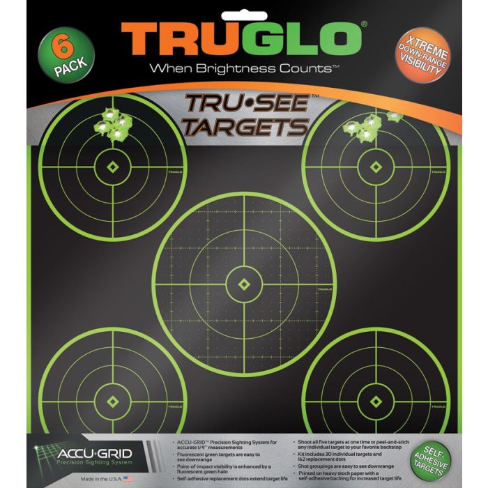 TRUGLO Tru-See 5 Bullseye Target 6pk