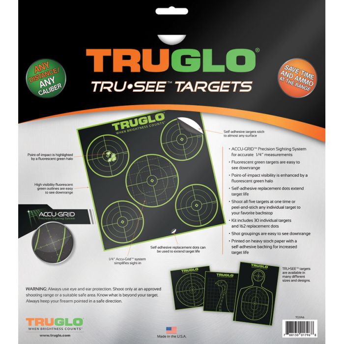 TRUGLO Tru-See 5 Bullseye Target 6pk