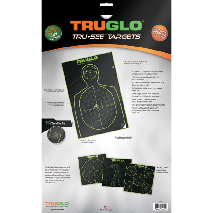 TRUGLO Tru-See Handgun Target 6pk