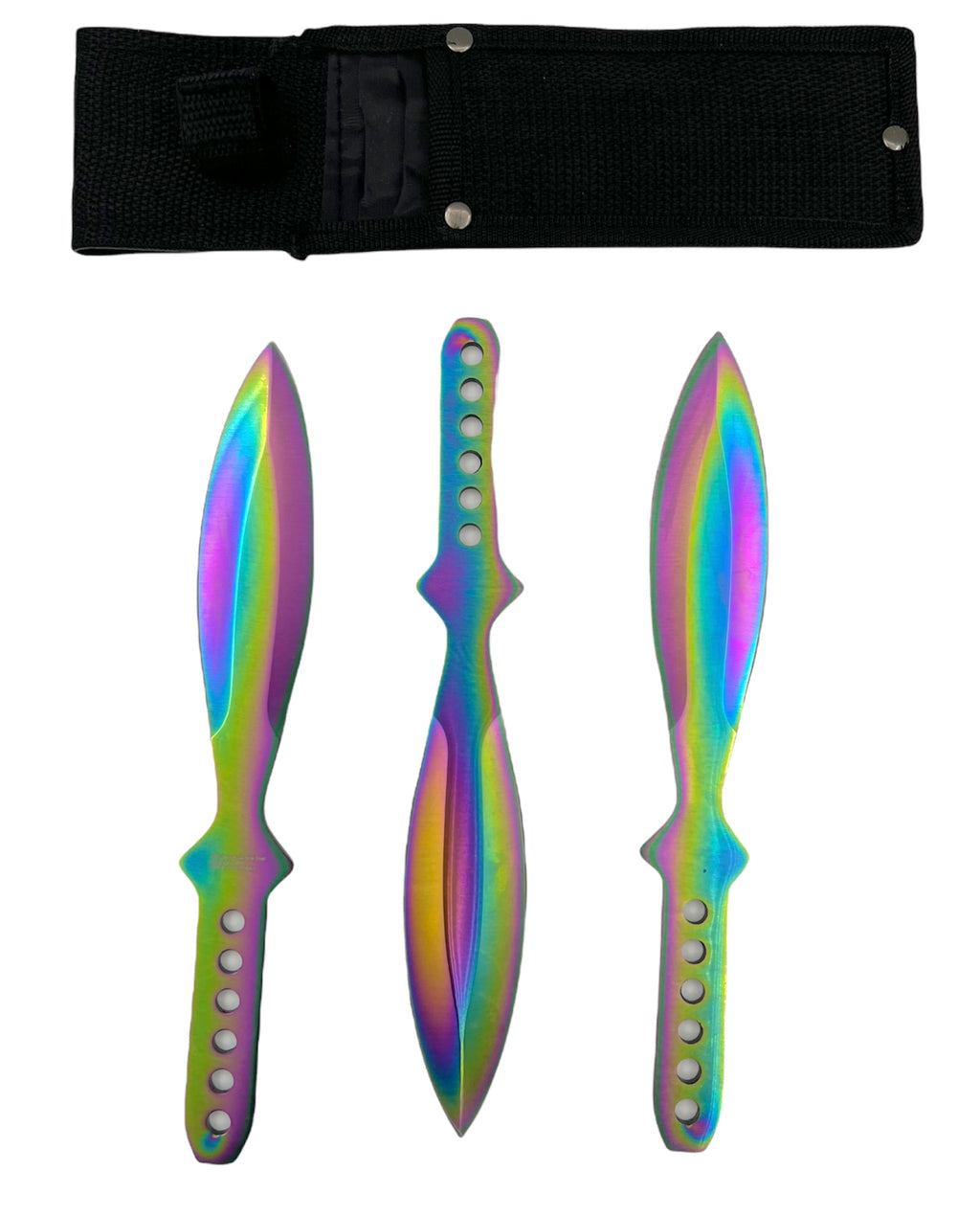 Tiger-USA®3 PC Throwing Knives RAINBOW with case (Set of 3)