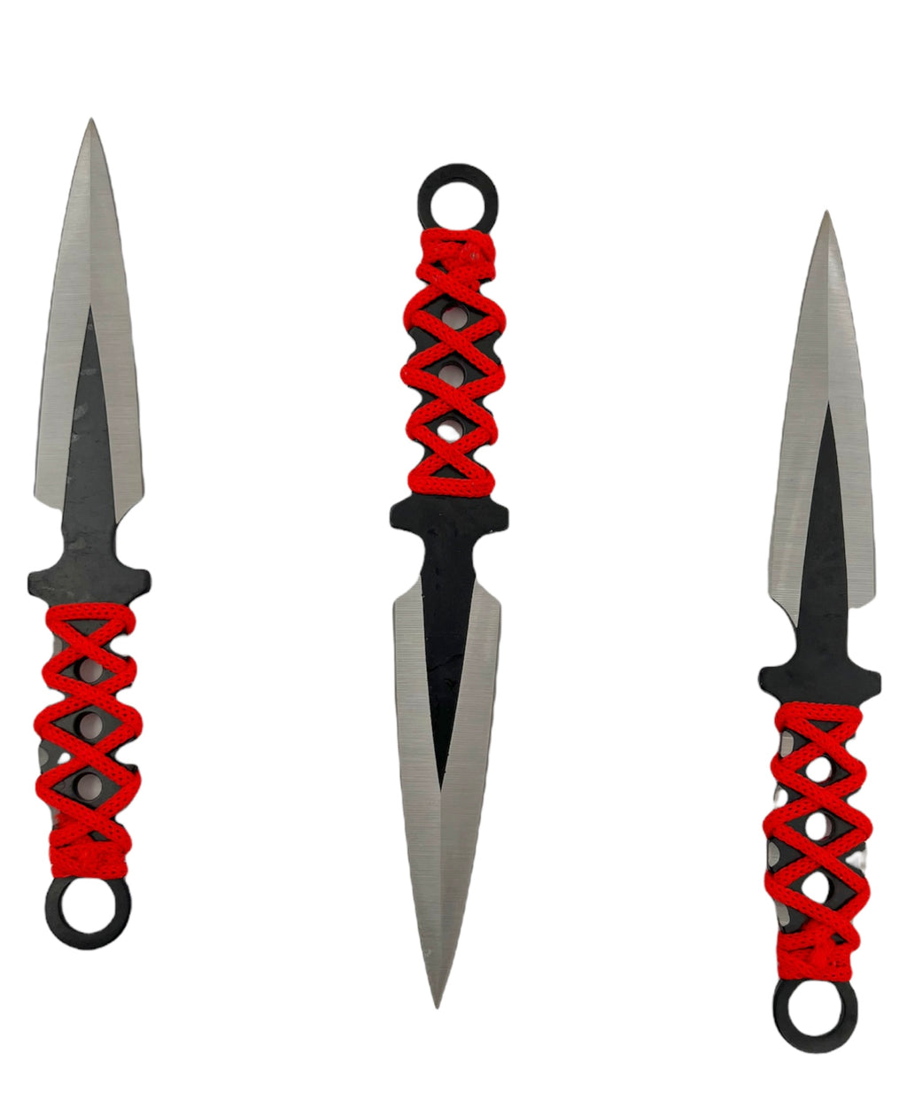 Tiger-USA®3 PC Throwing Knives with red corb wrap with case (Set of 3)