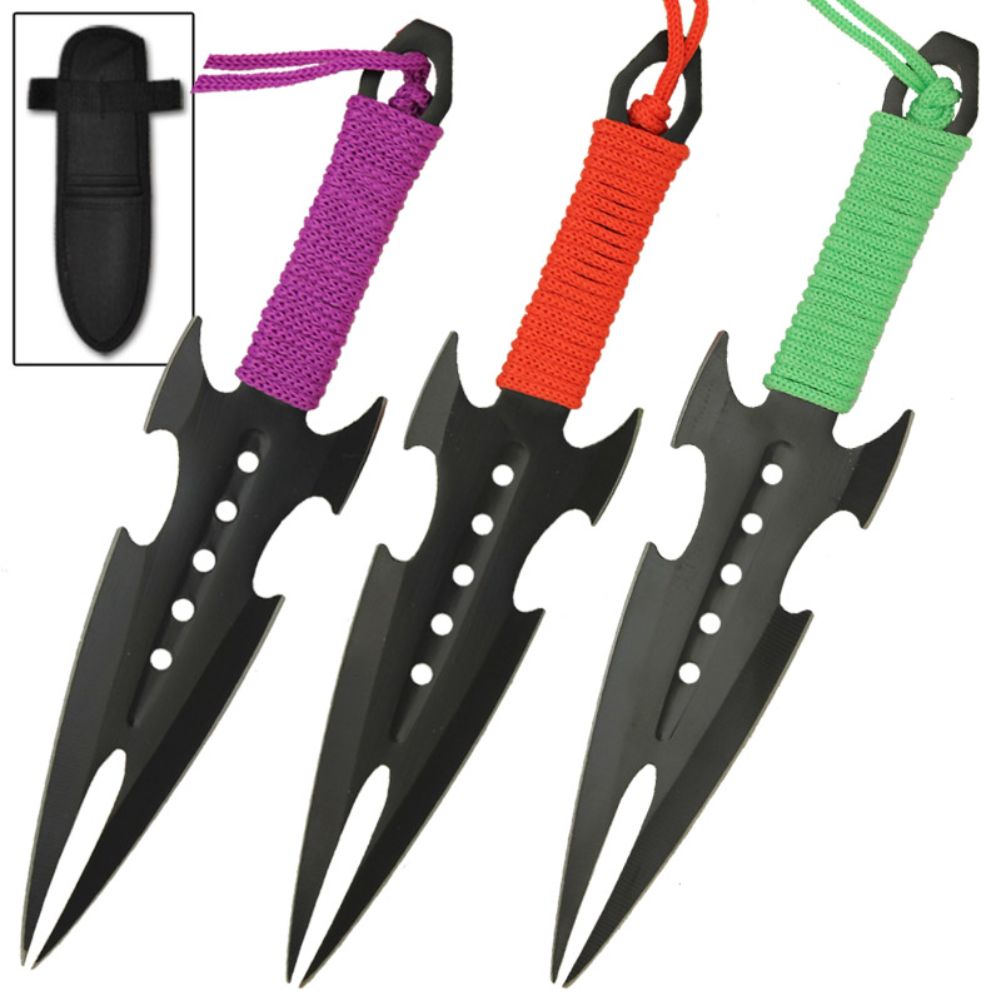 Death Wish 3 Piece Aerodynamic Throwing Target Knife Set