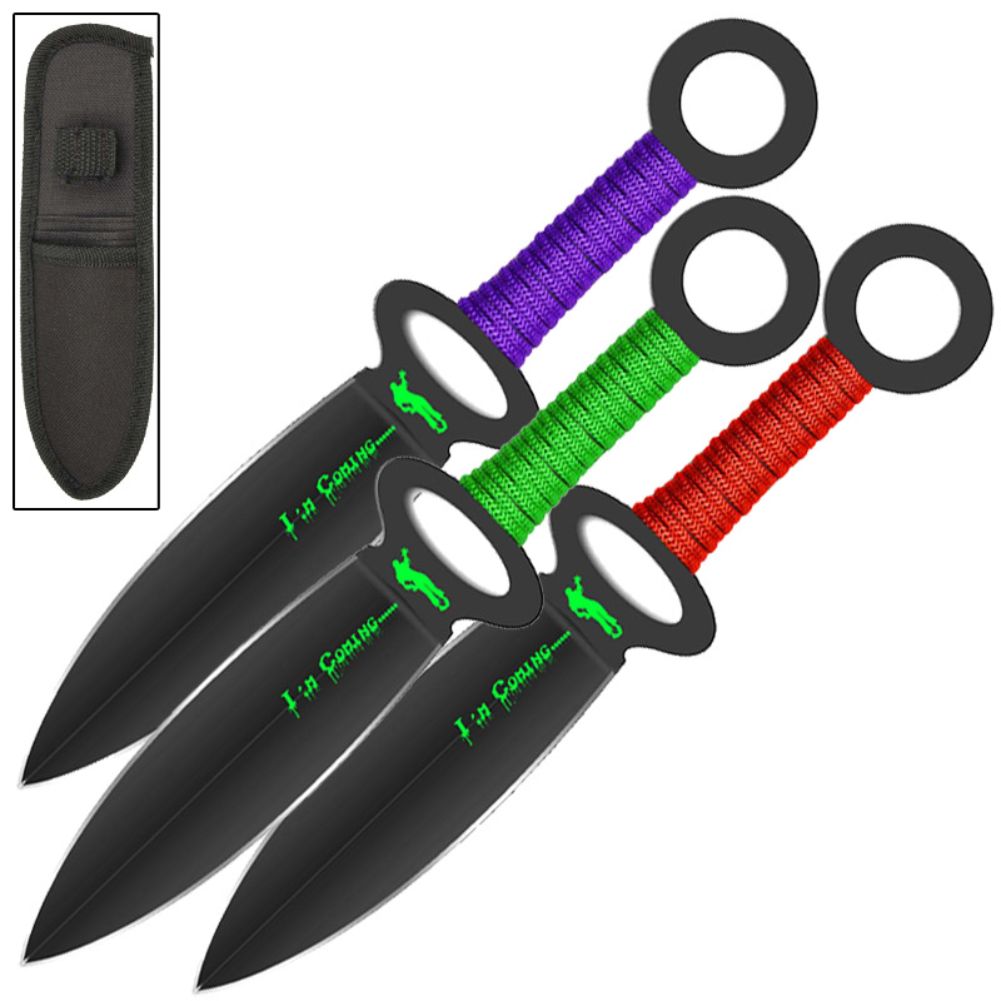 Dark Side 3 Piece Balanced Throwing Knife Set