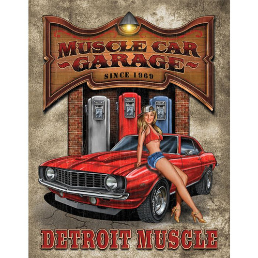 Tin Signs Legends Detroit Muscle Car