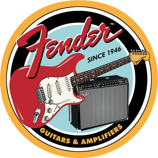 Tin Signs Fender Round