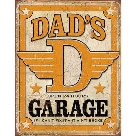 Tin Signs Dads Garage Open 24 Hours