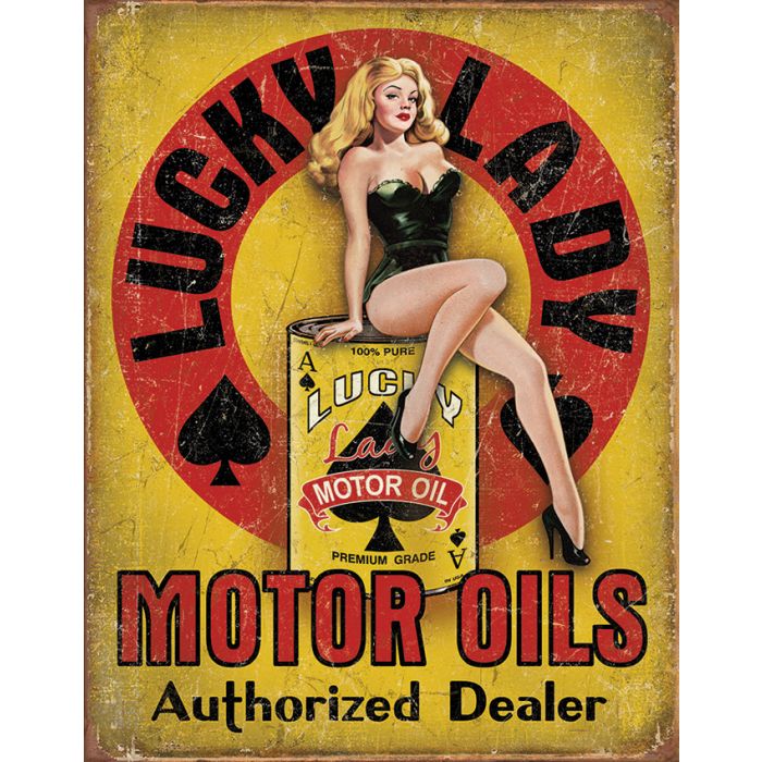 Tin Signs Lucky Lady Motor Oils