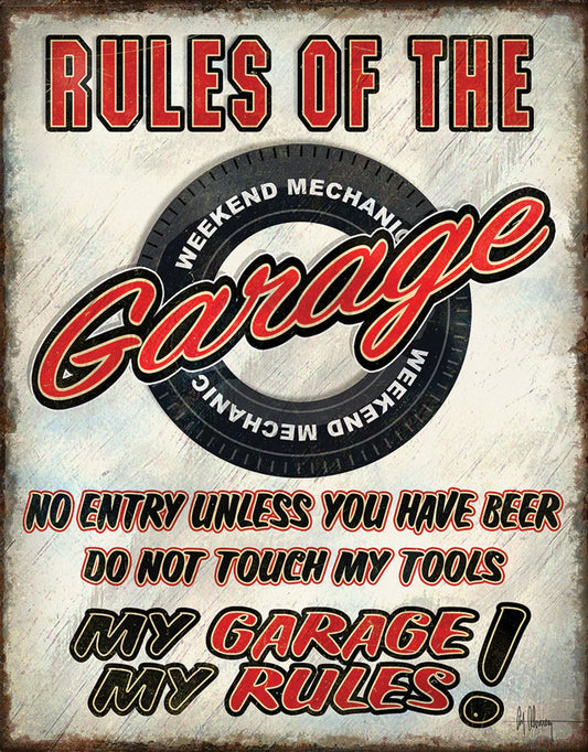 Rules Of Garage Sign