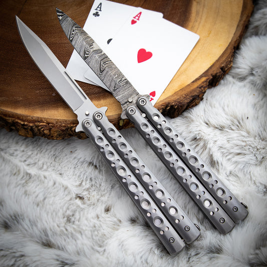 Shooting Cans Balisong Butterfly Flipper Knife