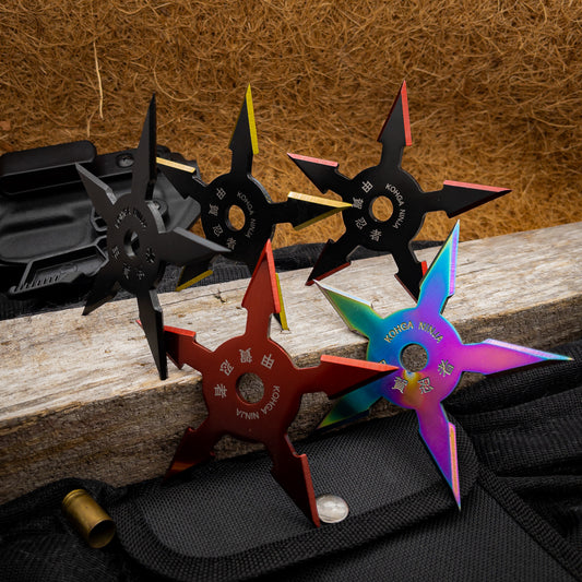 Khoga Ninja Sure Stick  Five Point Shuriken Throwing Star | Choose Your Color