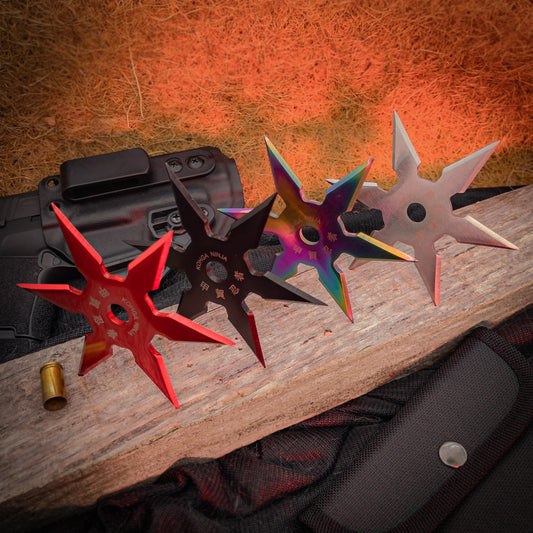 Khoga Ninja Six Point Sure Stick Throwing Star Choose your Color