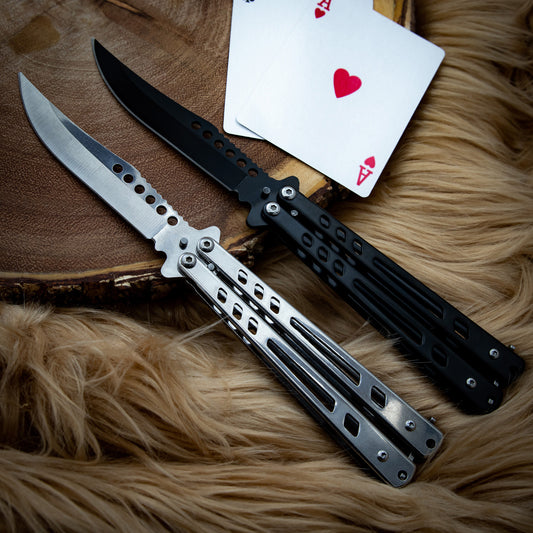 Shoots & Ladders Clip Point Balisong Butterfly Knife with Pocket Clip