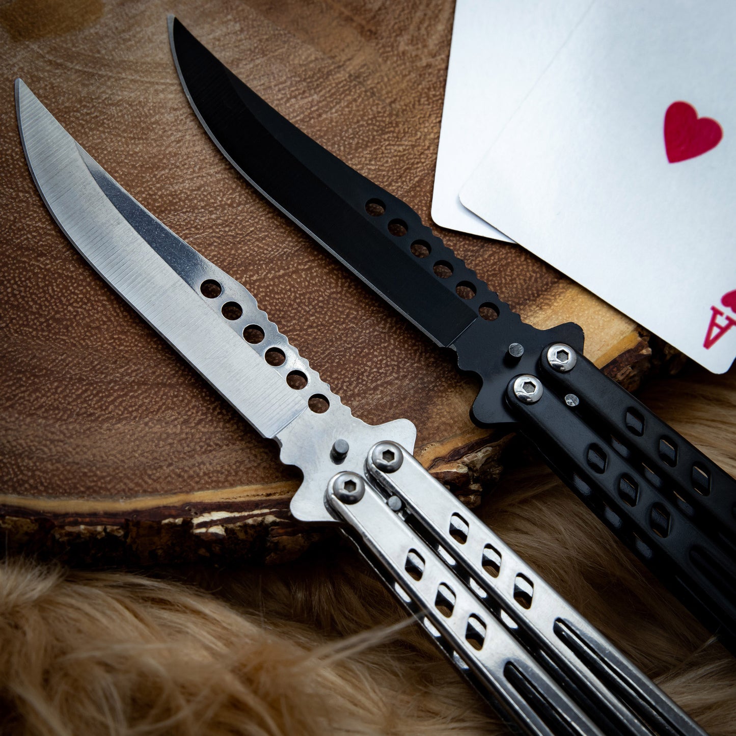 Shoots & Ladders Clip Point Balisong Butterfly Knife with Pocket Clip