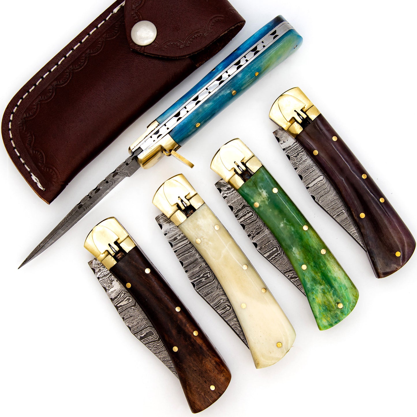 Roughneck Driller Handcrafted Automatic Lever Lock Knife | Choose Your Handle