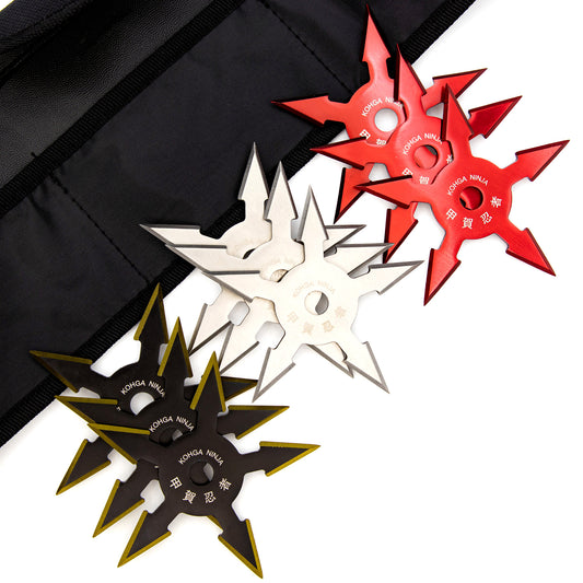 Khoga Ninja Set of 3 Sure Stick Five Point Shuriken Throwing Star | Choose Your Color